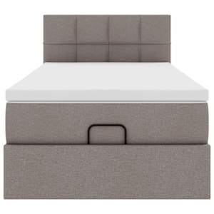 Osmanská postel s matrací & LED taupe 90x200 cm látka - obrázek 8