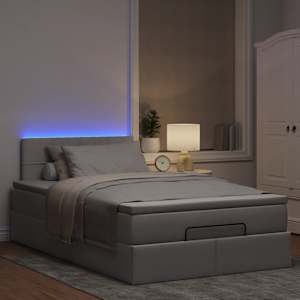 Osmanská postel s matrací & LED taupe 120x190cm látka - obrázek 3