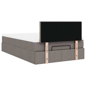 Osmanská postel s matrací & LED taupe 120x190cm látka - obrázek 12