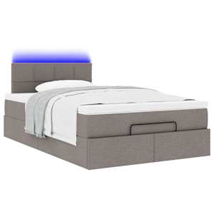 Osmanská postel s matrací & LED taupe 120x190cm látka - obrázek 6