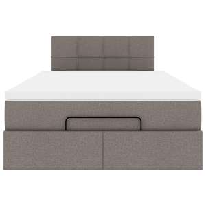 Osmanská postel s matrací & LED taupe 120x190cm látka - obrázek 8