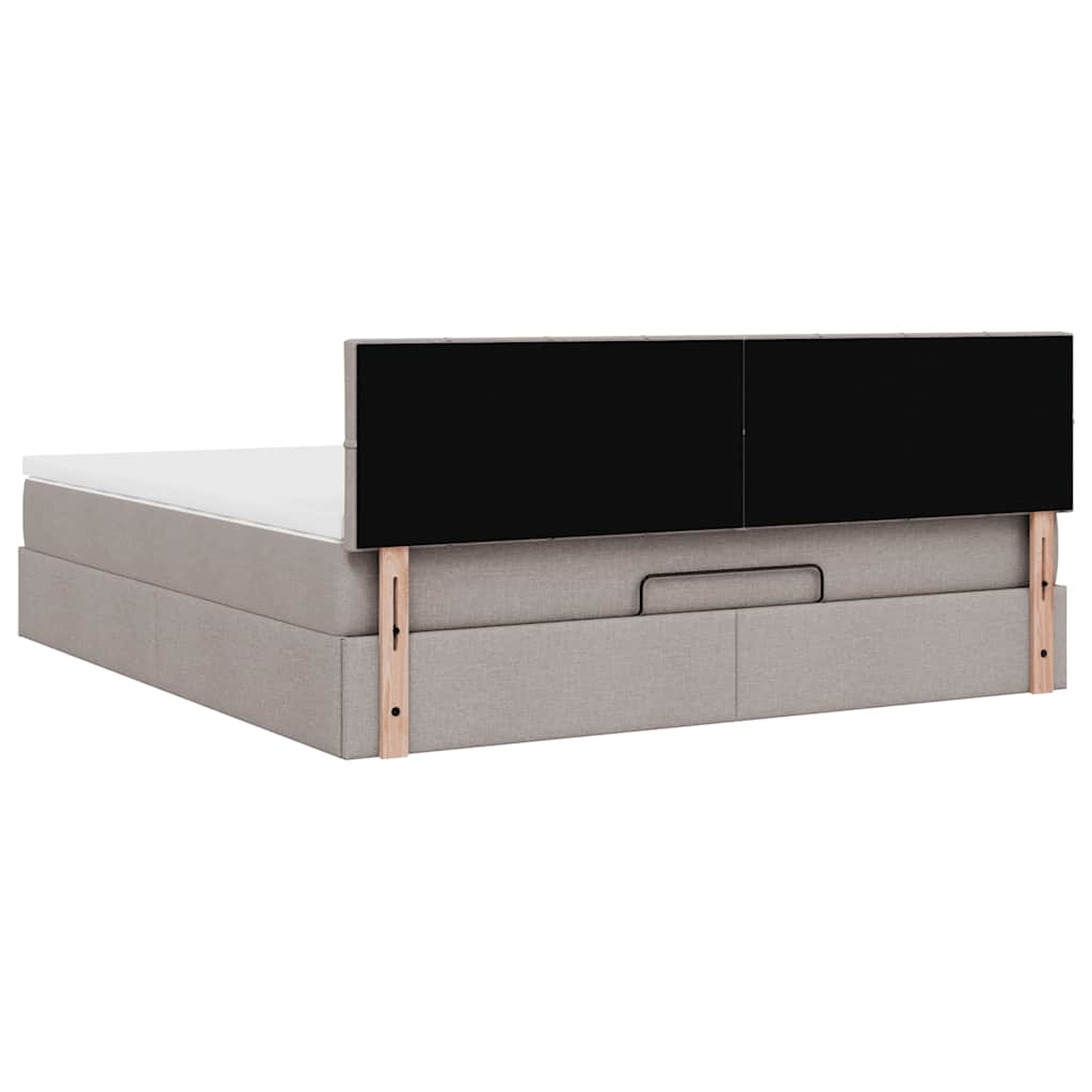 Osmanský rám postele s matrací taupe 160x200cm textil - obrázek 12
