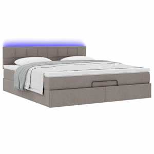 Osmanská postel s matrací & LED taupe 180x200cm látka - obrázek 6