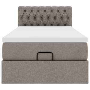 Osmanský rám postele s matrací taupe 80x200cm textil - obrázek 8