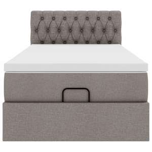 Osmanská postel s matrací & LED taupe 90x200 cm látka - obrázek 8