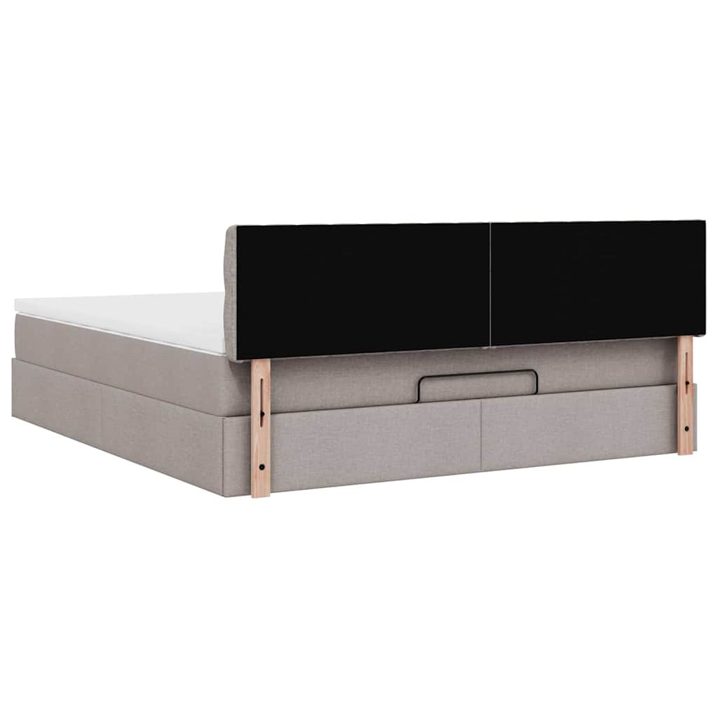 Osmanská postel s matrací & LED taupe 180x200cm látka - obrázek 12