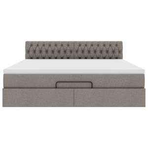 Osmanská postel s matrací & LED taupe 180x200cm látka - obrázek 8