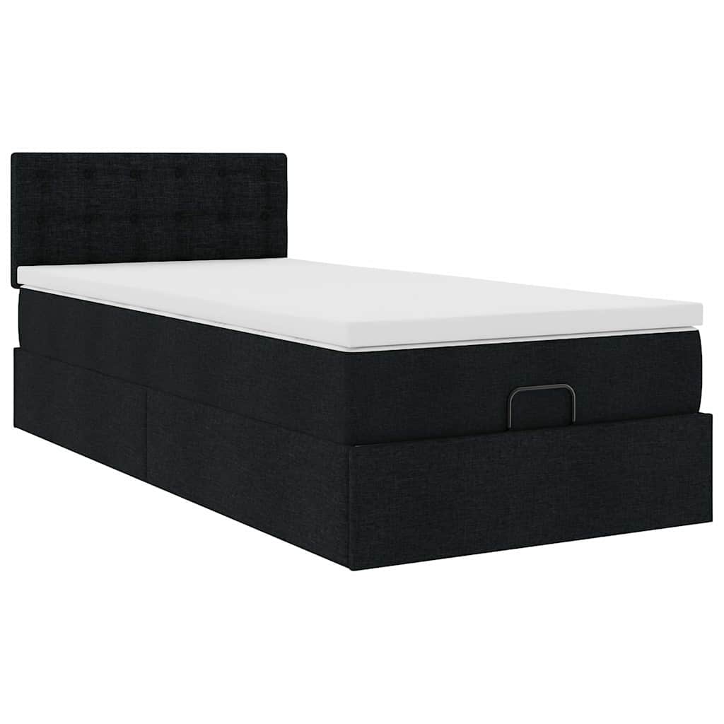 Lit ottoman avec matelas et vendre LED gris clair 80x200cm tissu lit rembourré vidaXL