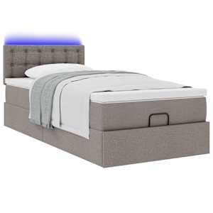Osmanský rám postele s matrací taupe 80x200cm textil - obrázek 5