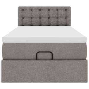 Osmanská postel s matrací & LED taupe 90x200 cm látka - obrázek 8