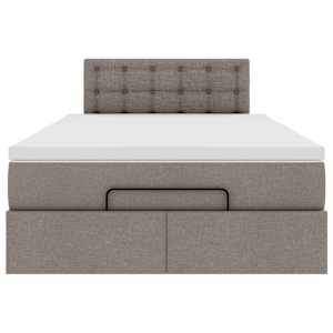 Osmanská postel s matrací & LED taupe 120x190cm látka - obrázek 8