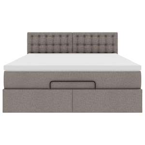 Osmanská postel s matrací & LED Taupe 140x190 cm Látka - obrázek 8