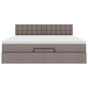 Osmanská postel s matrací & LED taupe 180x200cm látka - obrázek 8