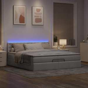 vidaXL Estrutura cama otomana com colch&otilde;es tecido cinzento 200x200cm