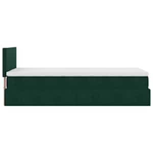 Osmanská postel s matrací & LED tmavě zelená 80x200cm samet - obrázek 11