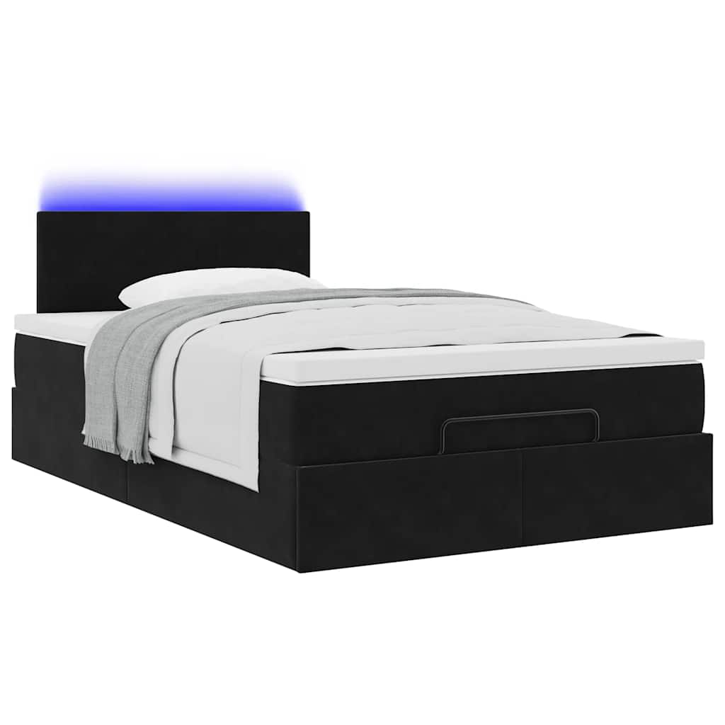 Thumbnail - vidaXL Ottoman-Bett mit Matratze & LEDs Schwarz 120x200 cm Samt