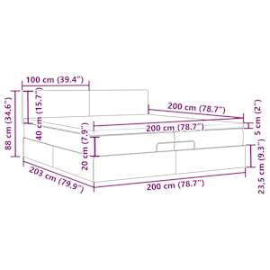 osmanská postel s matracemi a LED diodami tmavě modrá 200x200cm - obrázek 15
