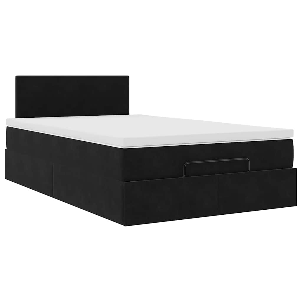 Ottoman Bed with Mattress Home Bed Base & LEDs Black King Single Velvet vidaXL - Picture 8 of 13