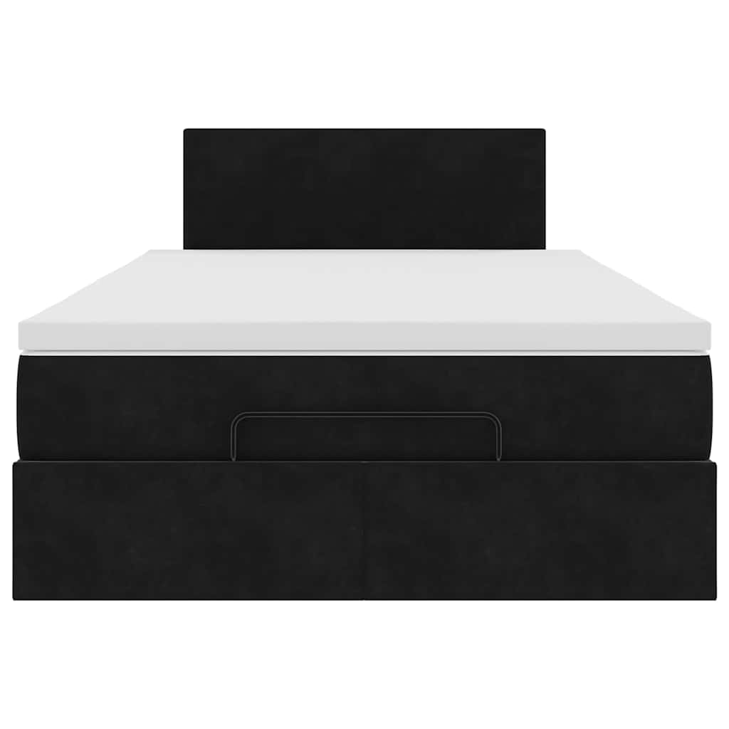 Ottoman Bed with Mattress Home Bed Base & LEDs Black King Single Velvet vidaXL - Picture 9 of 13