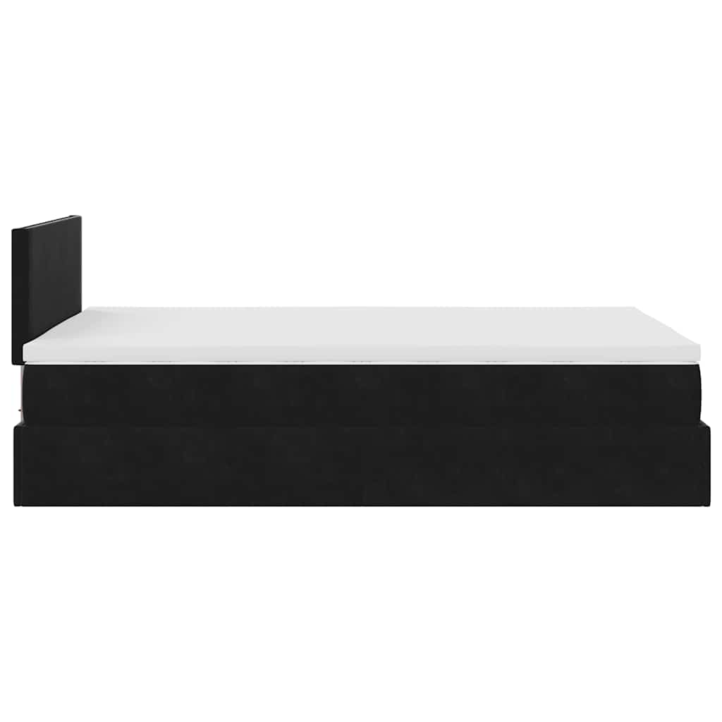 Ottoman Bed with Mattress Home Bed Base & LEDs Black King Single Velvet vidaXL - Picture 10 of 13