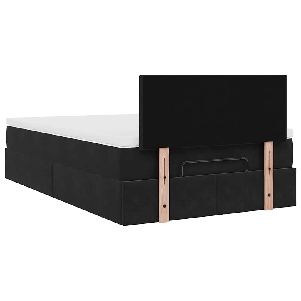 Ottoman Bed with Mattress Home Bed Base & LEDs Black King Single Velvet vidaXL - Picture 11 of 13