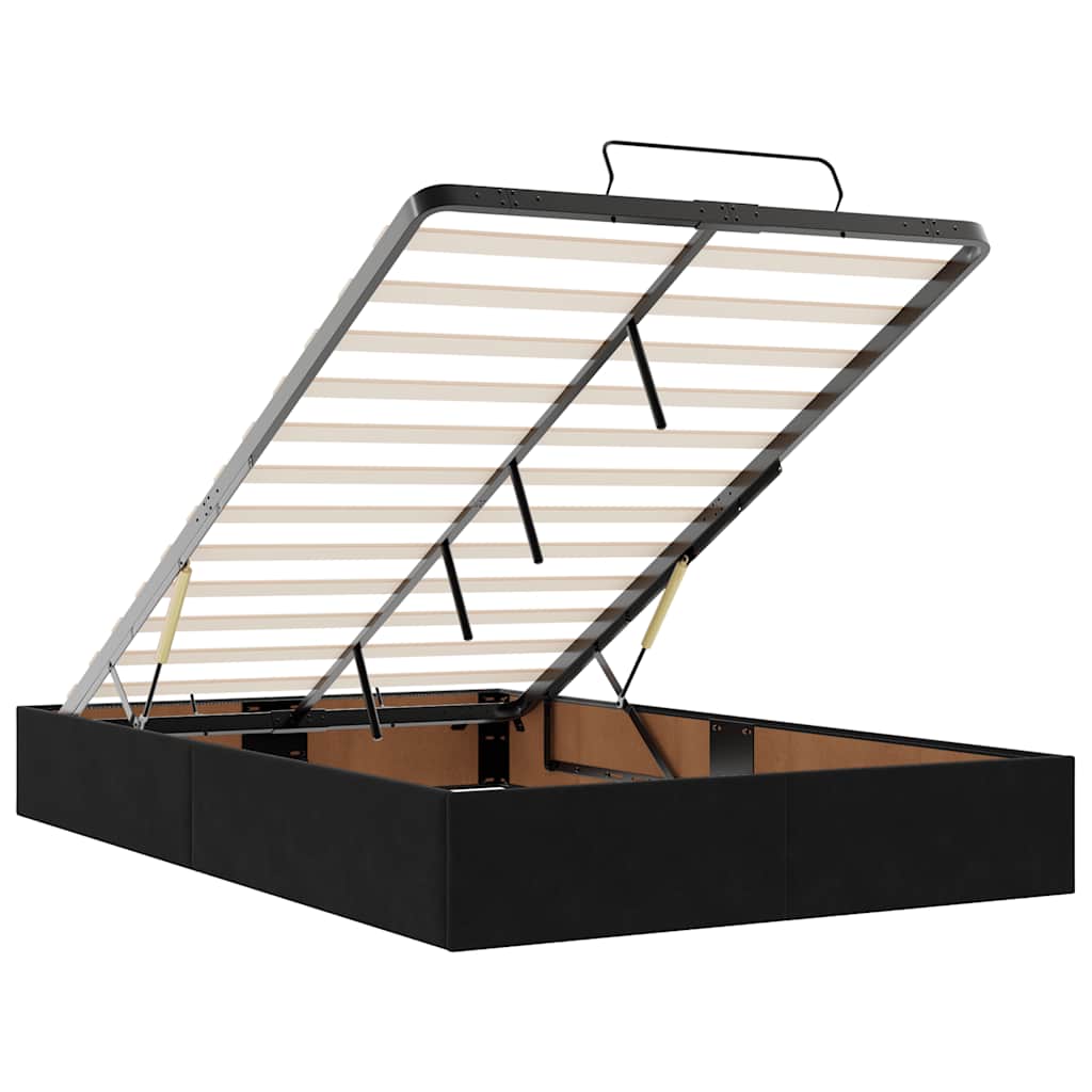 Ottoman Bed with Mattress Home Bed Base & LEDs Black King Single Velvet vidaXL - Picture 12 of 13