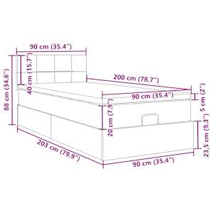 Osmanský rám postele s matrací růžová 90x200cm samet - obrázek 15