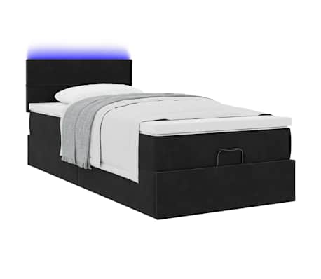 vidaXL Ottoman s&auml;ngram med madrass svart 100x200 cm sammet