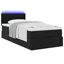 vidaXL Ottoman s&auml;ngram med madrass svart 100x200 cm sammet
