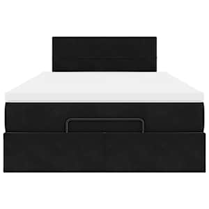 Osmanská postel s matrací & LED černá 120x190cm samet - obrázek 8