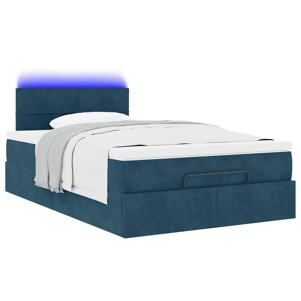 Thumbnail - vidaXL Ottoman-Bett mit Matratze & LEDs Dunkelblau 120x200 cm Samt