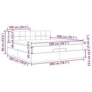 Osmanský rám postele s matrací růžová 200x200cm samet - obrázek 15