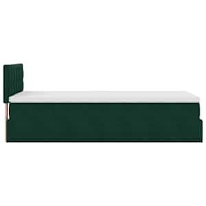 Osmanská postel s matrací & LED tmavě zelená 80x200cm samet - obrázek 11