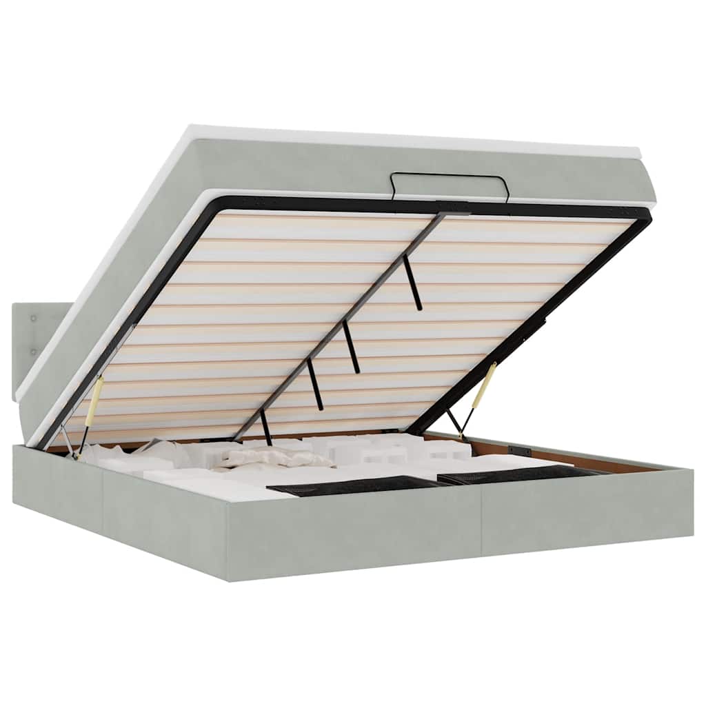 VidaXL Osmanský rám postele s matrací světle šedá 180x200cm samet