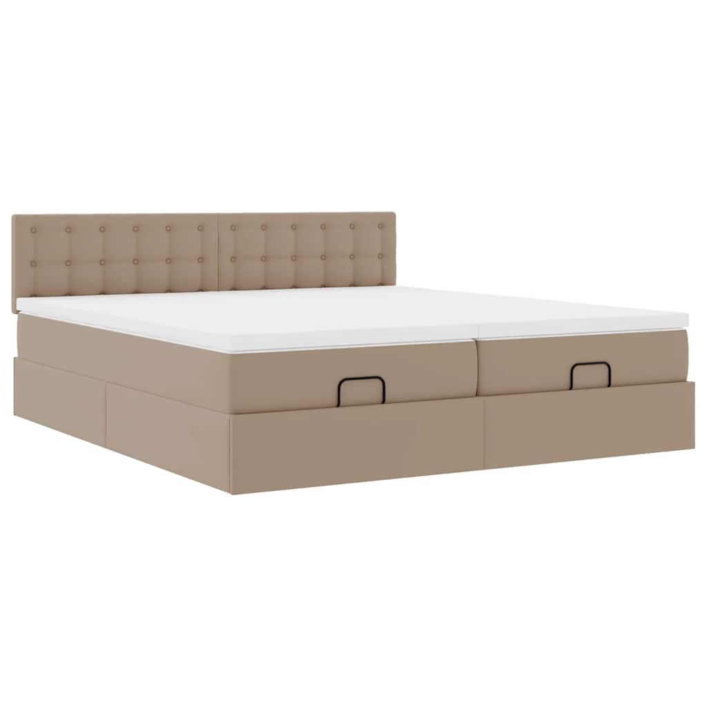 Ottoman bed met matrassen en LED's 160x200cm kunstleer - Afbeelding 7