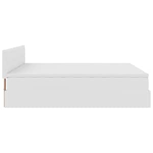 Osmanský rám postele s matrací bílý 200x200cm umělá kůže - obrázek 11