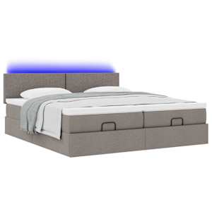 Osmanský rám postele s matrací taupe 160x200cm textil - obrázek 6