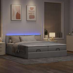 Osmanský rám postele s matrací taupe 180x200cm textil - obrázek 3