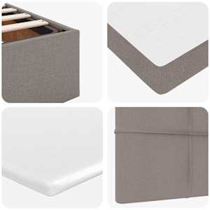 Osmanský rám postele s matrací taupe 160x200cm textil - obrázek 15
