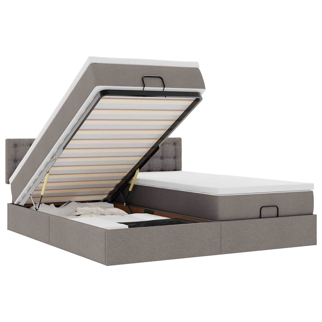 vidaXL Osmanský rám postele s matrací taupe 160x200cm textil