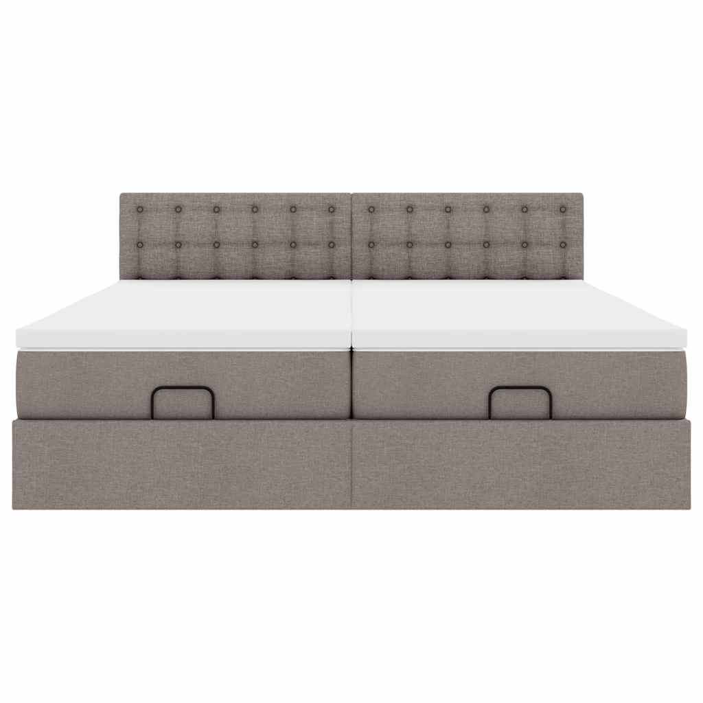 Osmanský rám postele s matrací taupe 160x200cm textil - obrázek 8