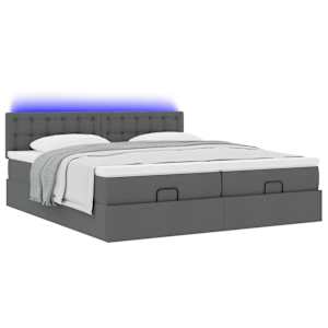 Osmanský rám postele s matrací tmavě šedá 180x200cm textil - obrázek 6