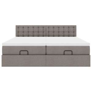 Osmanský rám postele s matrací taupe 180x200cm textil - obrázek 8