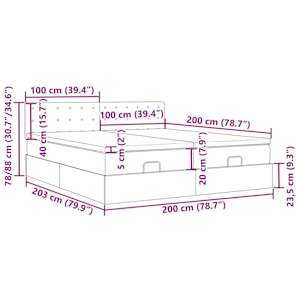 Osmanský rám postele s matrací tmavě zelená 200x200cm samet - obrázek 18