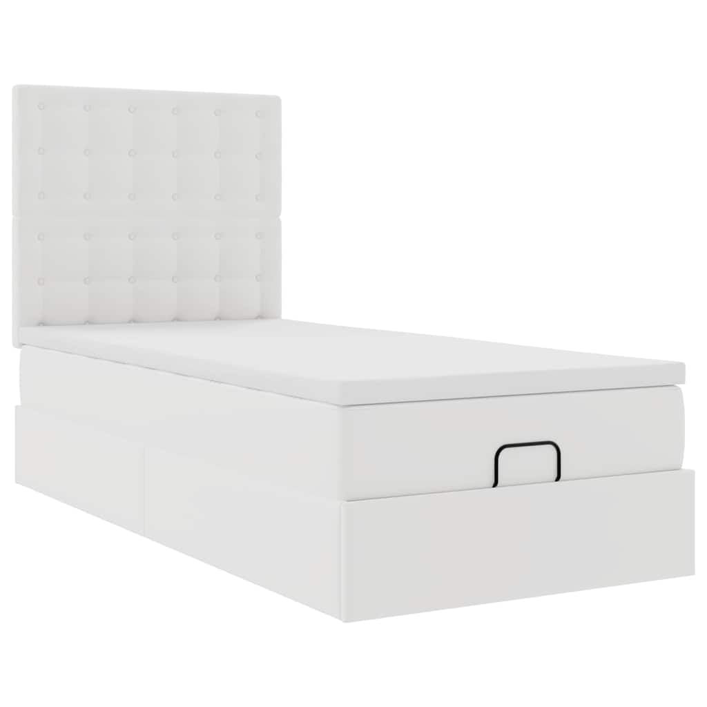 vidaXL Ottomaanse bed met matras 80x200cm kunstleer wit, foto 4