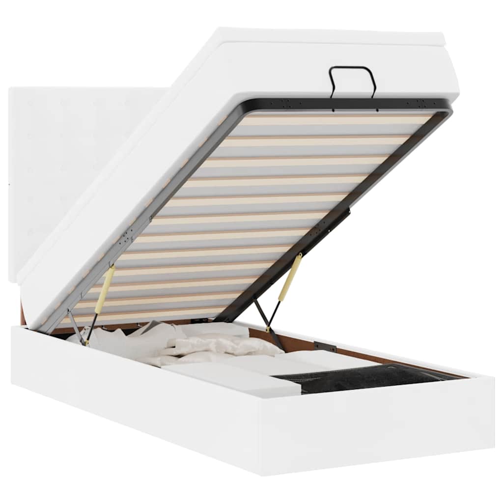 vidaXL Ottomaanse bed met matras 90x200cm kunstleer wit, foto 3