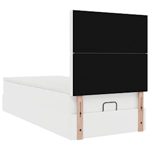Osmanský postel s matrací bílý 90x200cm cm umělá kůže - obrázek 11