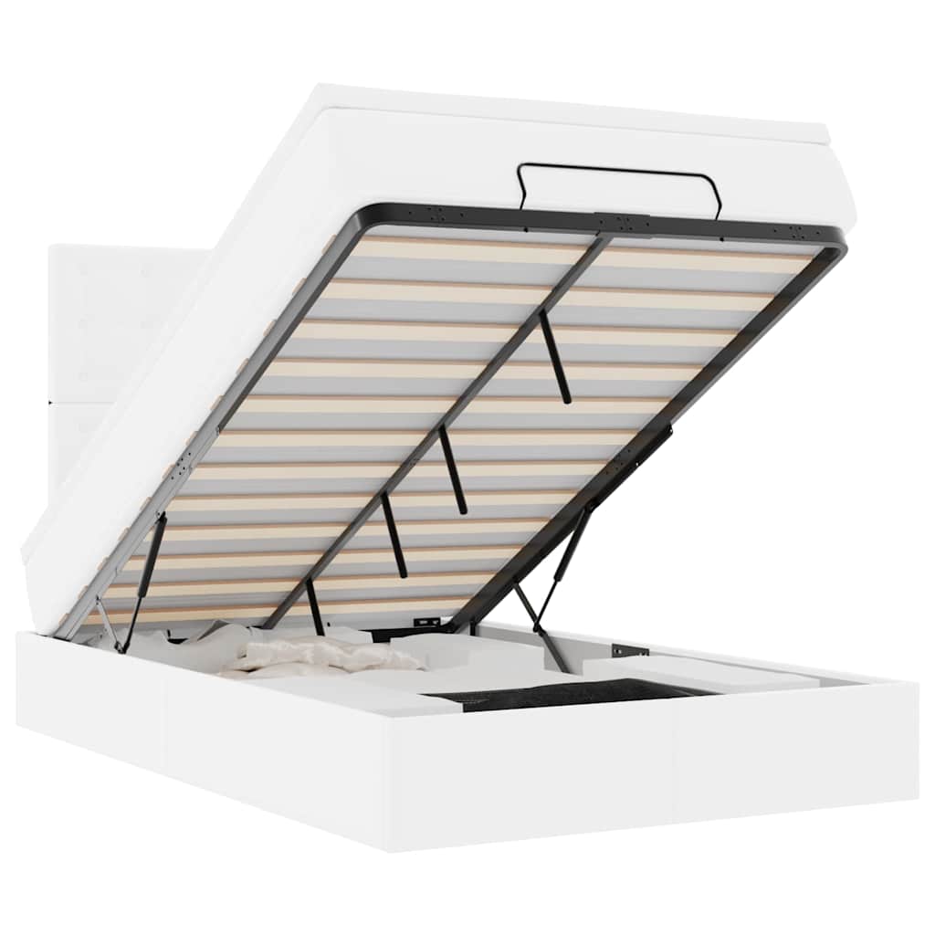 VidaXL Osmanský rám postele s matrací bílý 120x190 cm umělá kůže