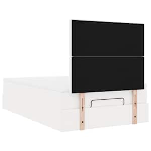 Osmanský rám postele s matrací bílý 120x200cm umělá kůže - obrázek 11