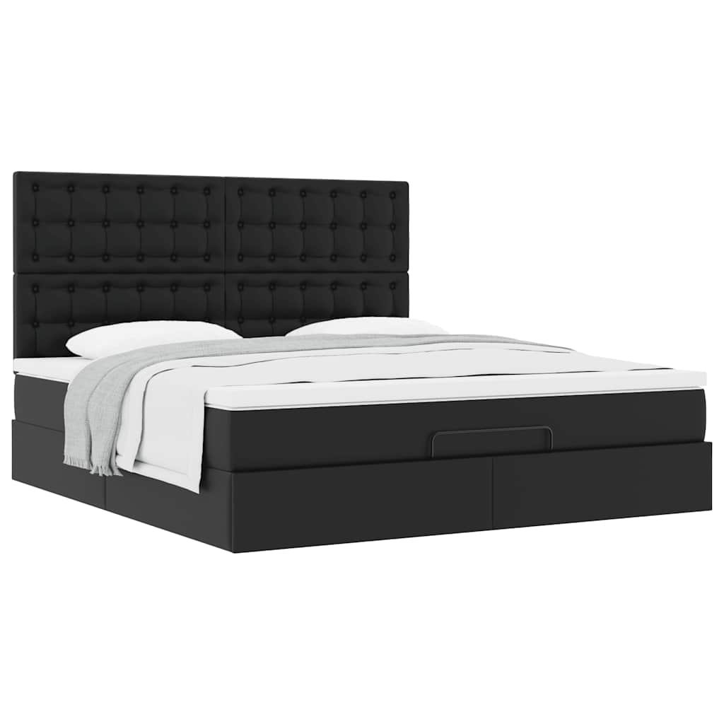 Thumbnail - vidaXL Ottoman-Bett mit Matratze Schwarz 160x200 cm Kunstleder